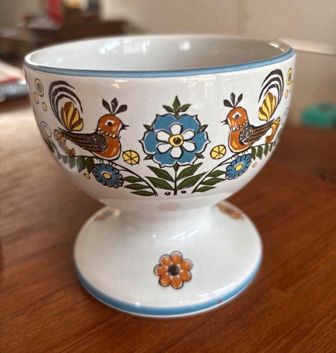 Keramik eierbecher weiß blau - eierbecher, weiß/blau